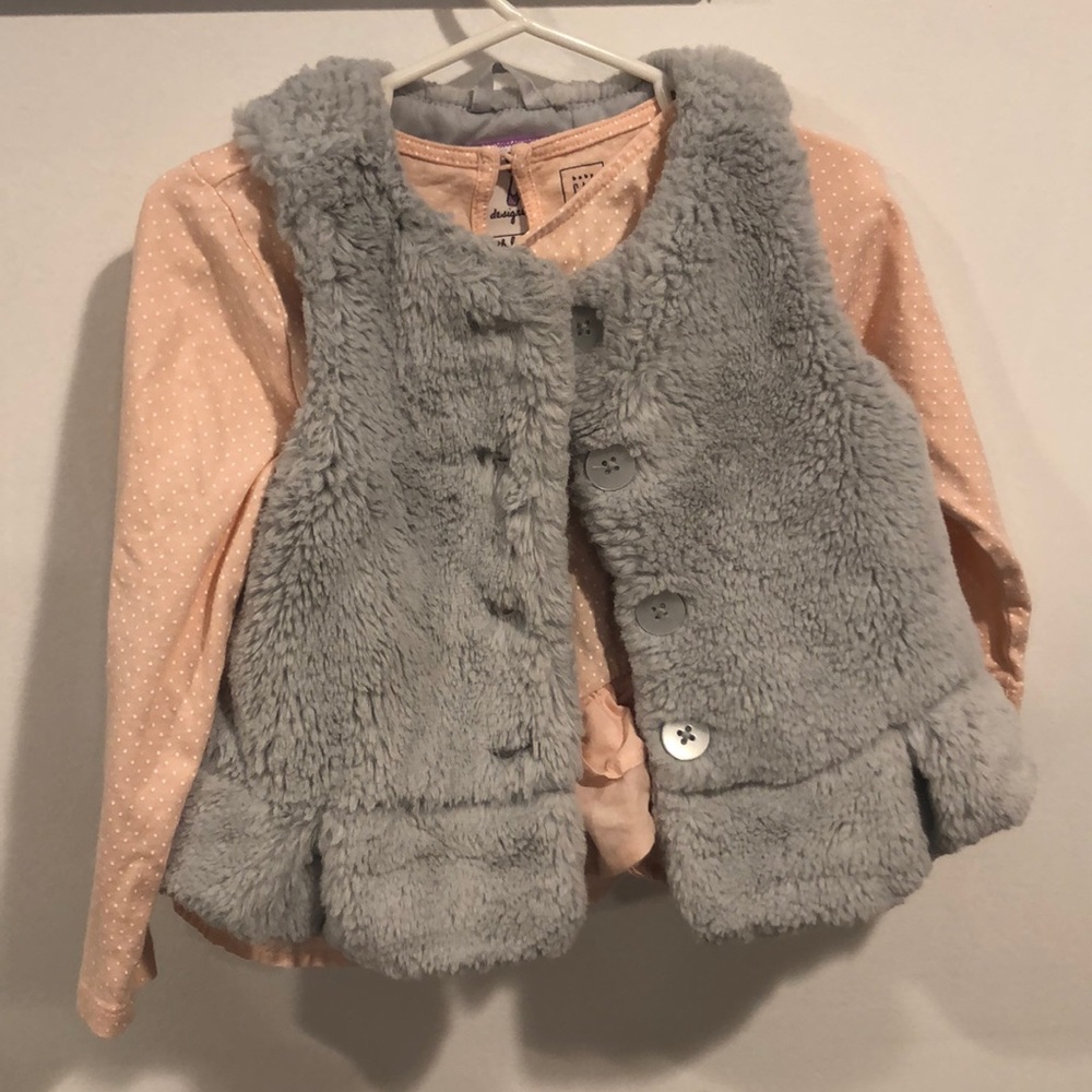 Gymboree girl faux fur vest